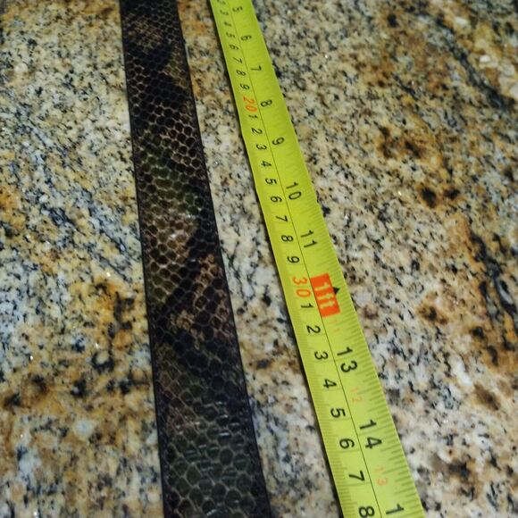 Via Spiga Women's Snake Print Leather Belt Size M-XL Adjustable Belt Buckle - Picture 13 of 16